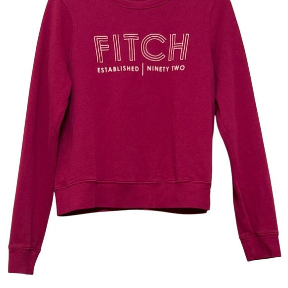 Abercrombie & Fitch Maroon Red Graphic Sweatshirt Ninety Two Womens Size M FLAWS - Picture 10 of 15